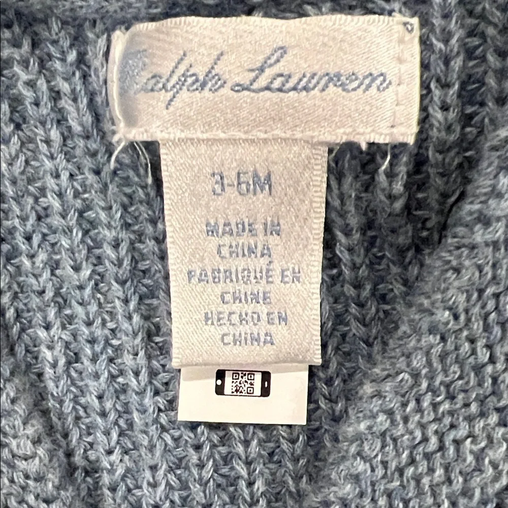 Ralph Lauren boys Gray Knit Cardigan size 3-6mons
